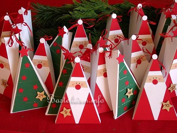 Basteln Advent - Adventskalender mit Nikolaus und Weihnachtsbaum